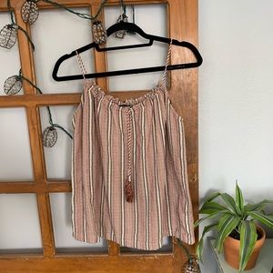 French striped flowy tank top